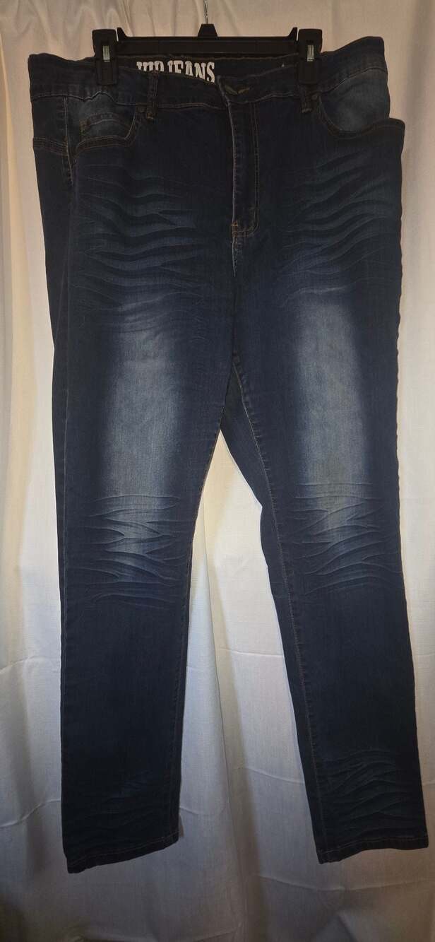 VIP Jeans Women's Plus Size 23/24 Dark Wash Whiskered Denim Jeans